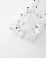 Chrissy Feather Sequin Jacket