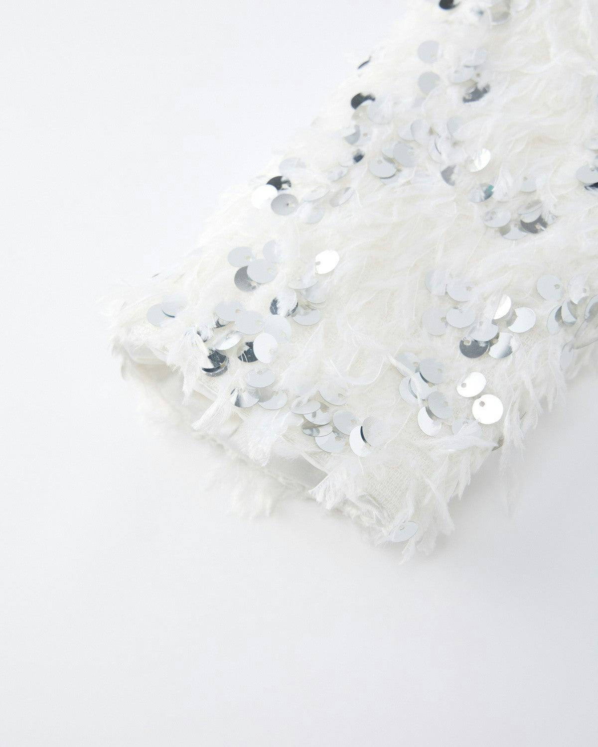 Chrissy Feather Sequin Jacket