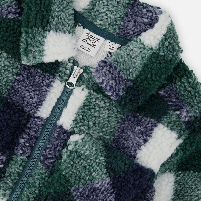 Zipped Overshirt Blue and Green Checks