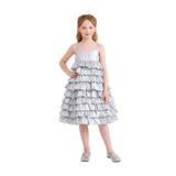 Silver Valeriane Tiered Ruffle Dress
