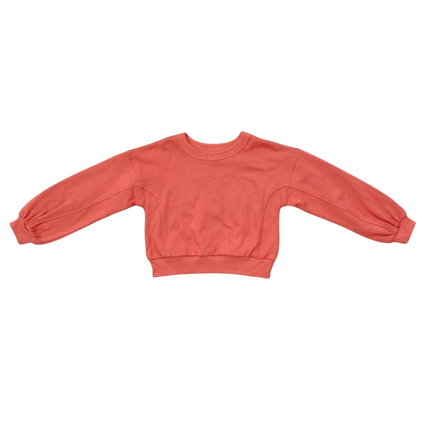 Girls Terry Crop Sweatshirt in Old Rose