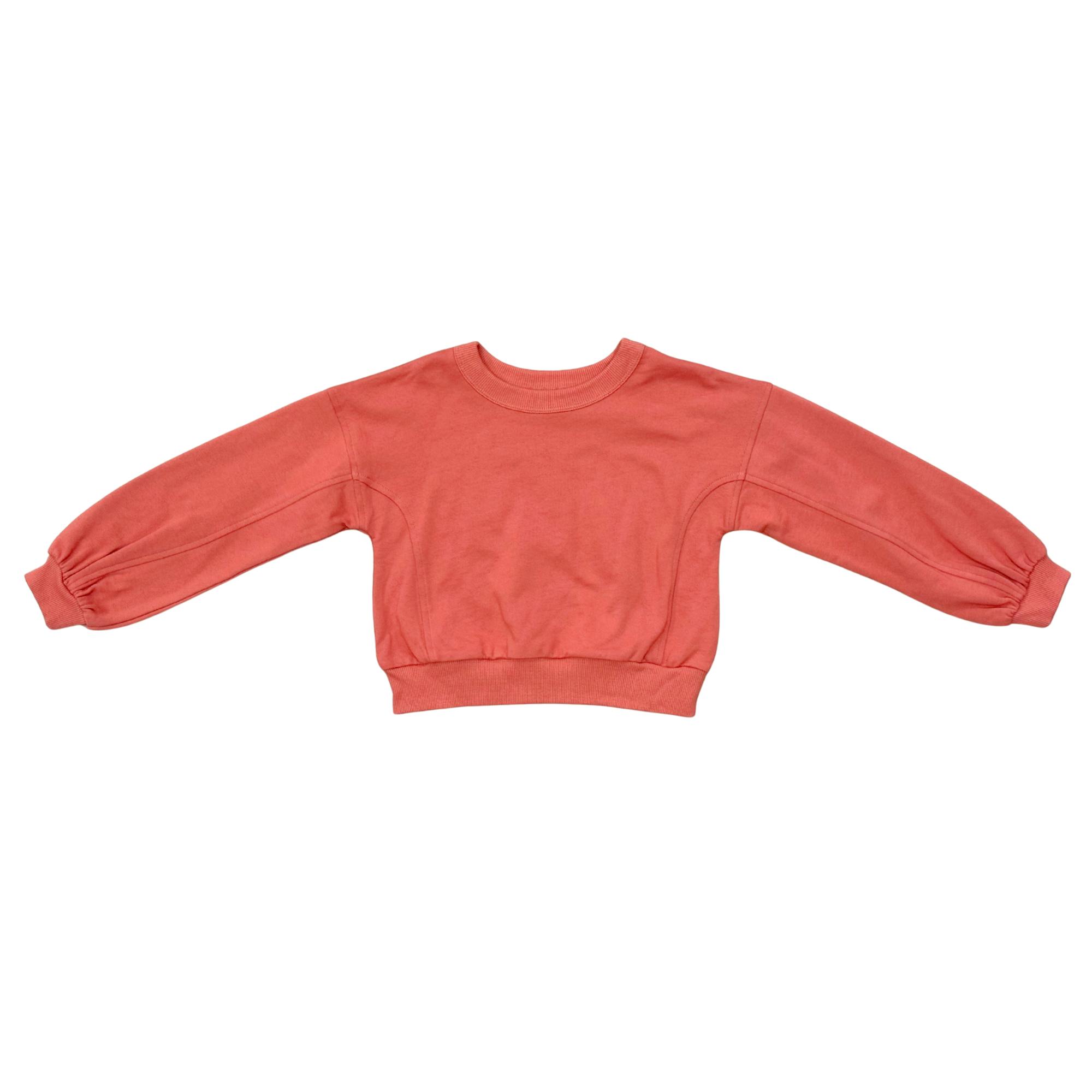 Girls Terry Crop Sweatshirt in Old Rose