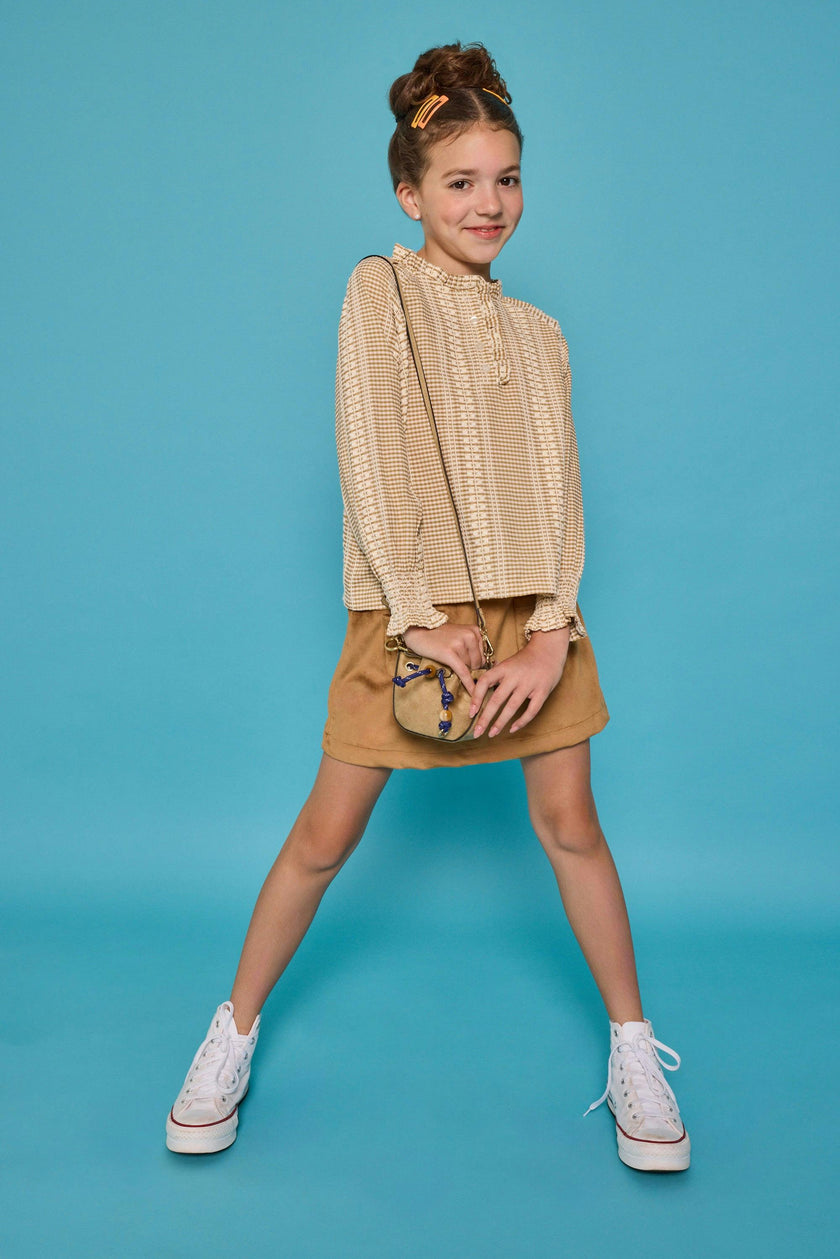 Shannon Top - Geneva Gingham Khaki