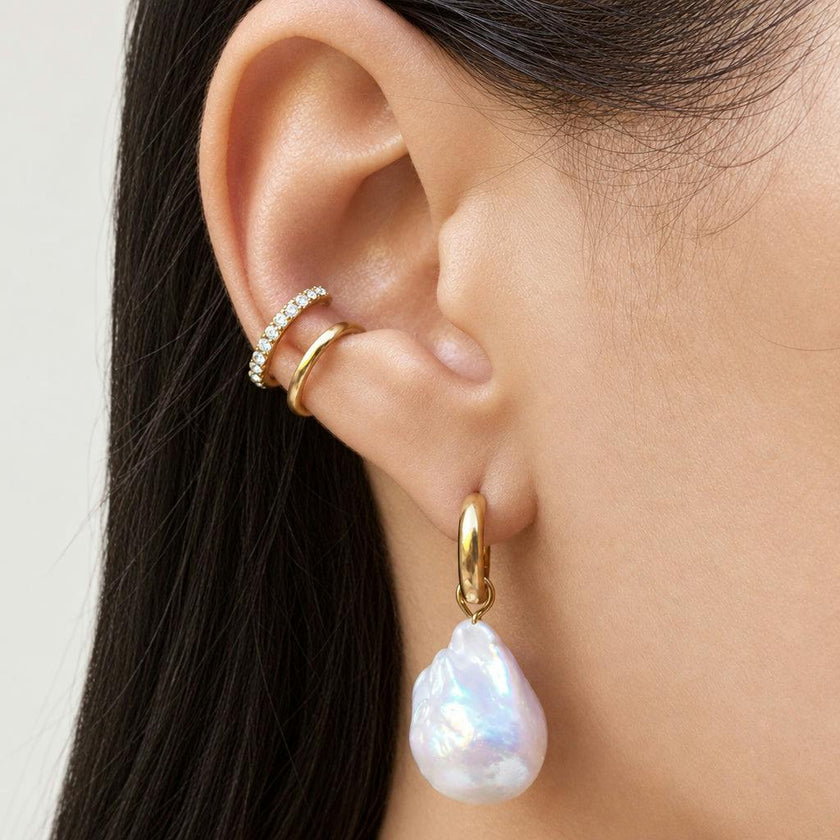 Nicki Pearl Hoop Earrings