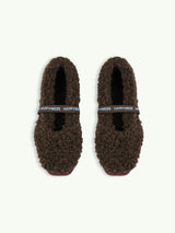women's merino wool slippers - chocolate brown