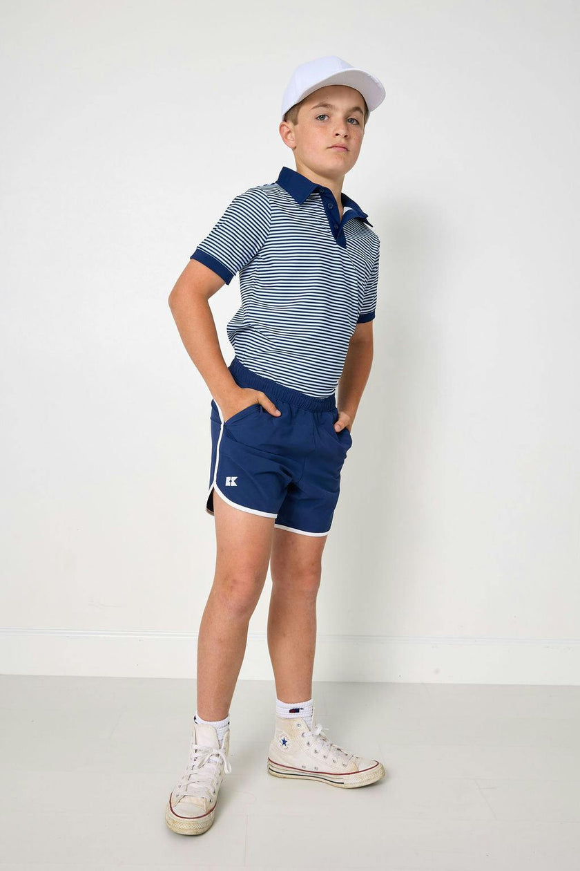 navy retro super short with white piping