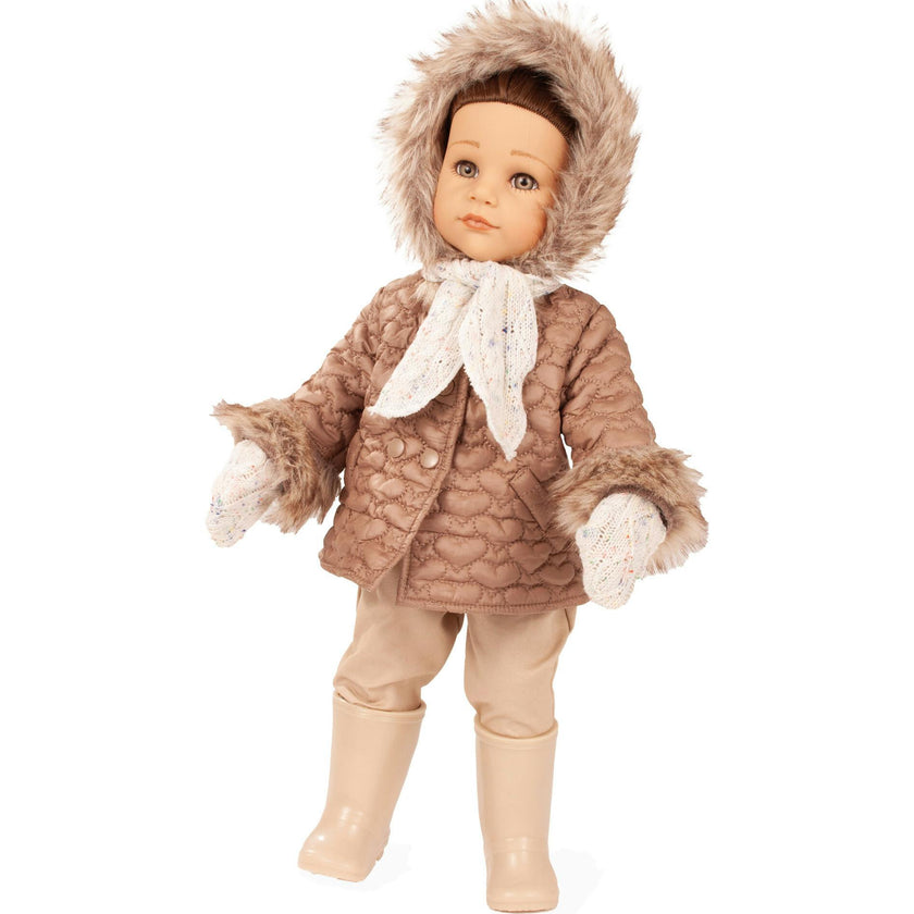 Gotz Hannah Every Season - 19.5" Posable Doll with Extra Outfits & Accessories for Every Season - Long Brown Hair to Wash & Style with Stone Grey Eyes