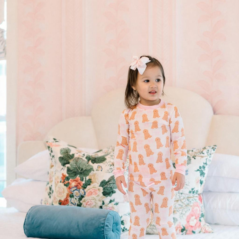Pink Goldendoodle Bamboo PJ Set