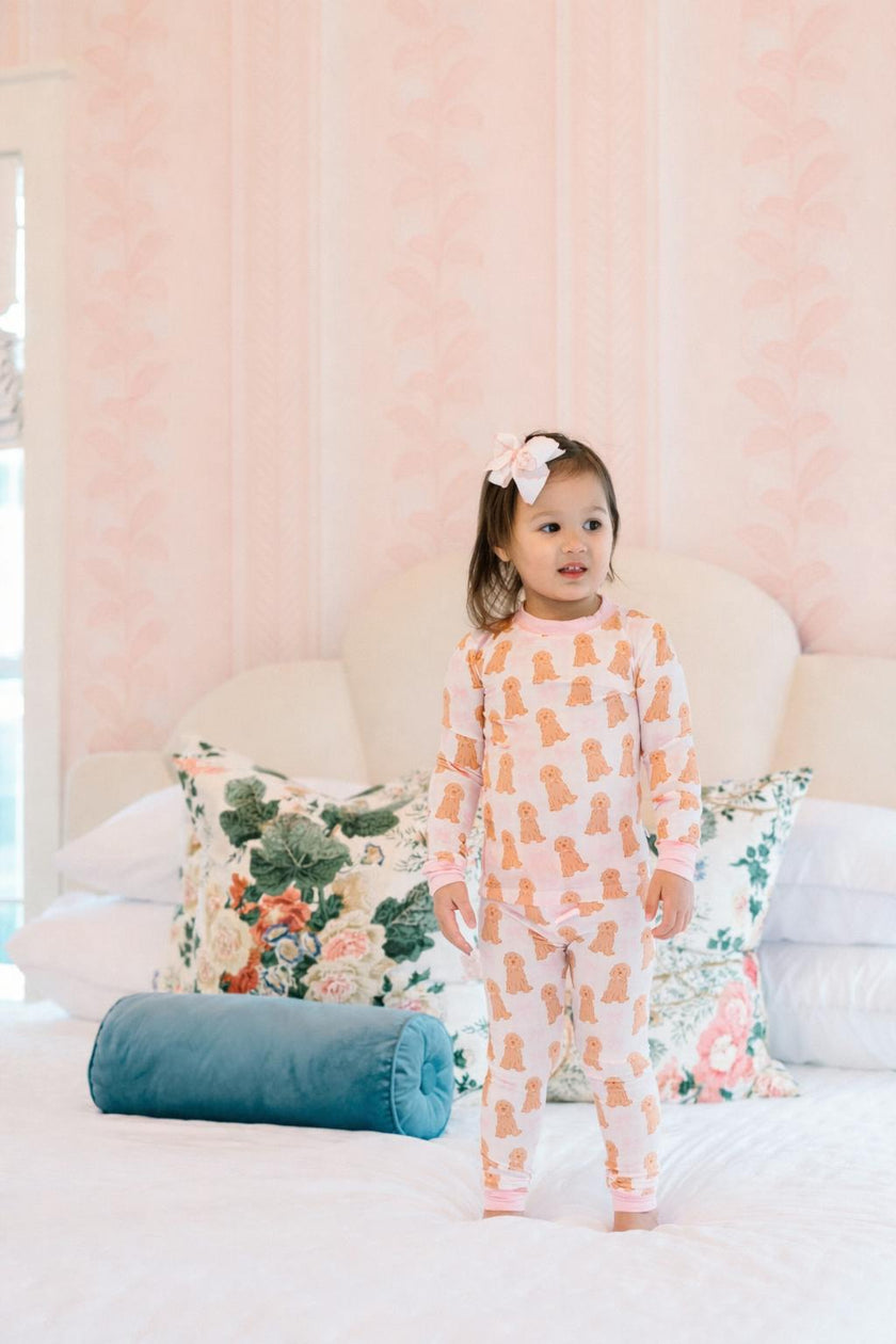 Pink Goldendoodle Bamboo PJ Set