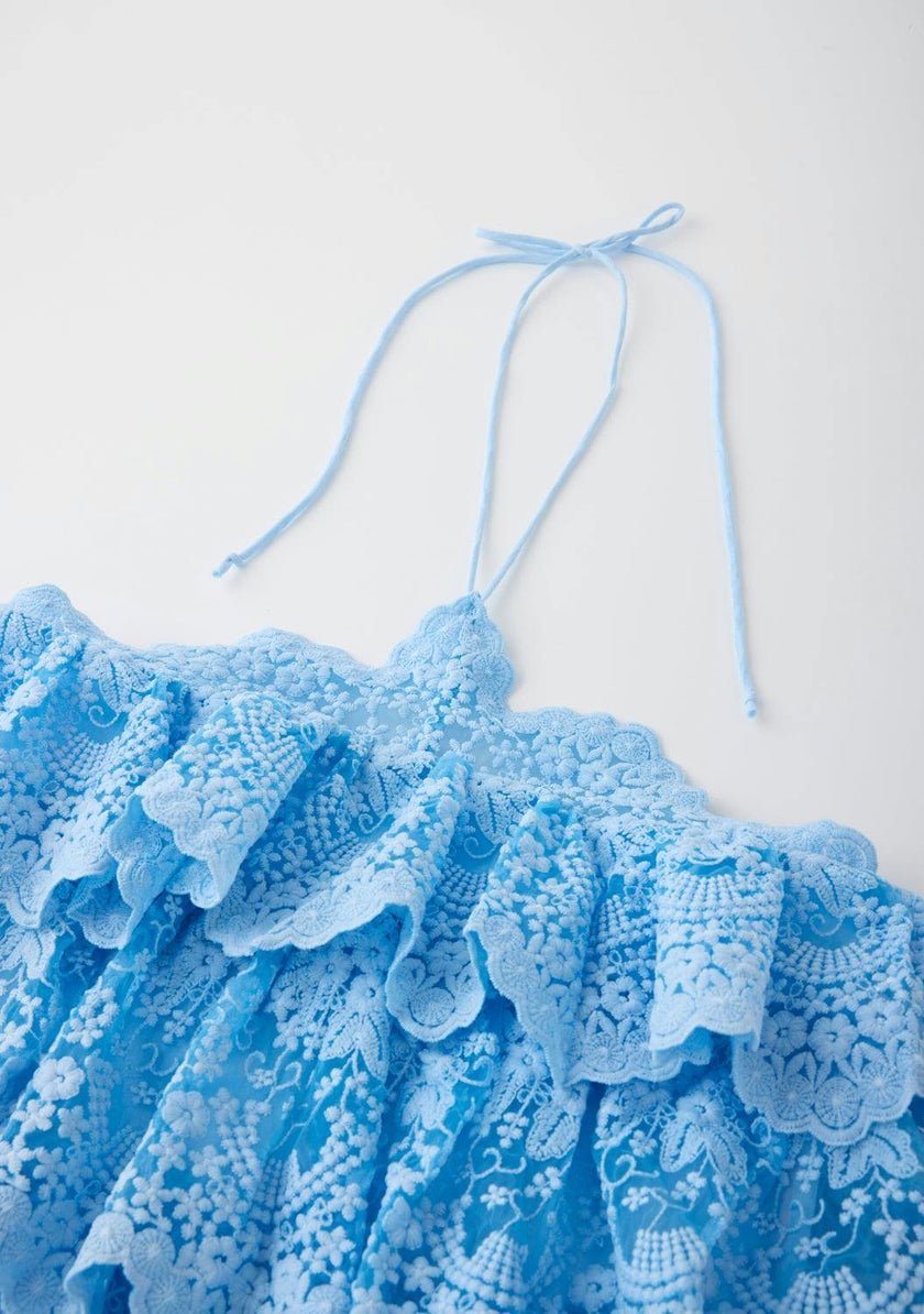 Paloma Lace Frill Mini Dress