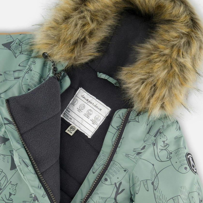 One-Piece Baby Play Snowsuit Designed for Car Seat