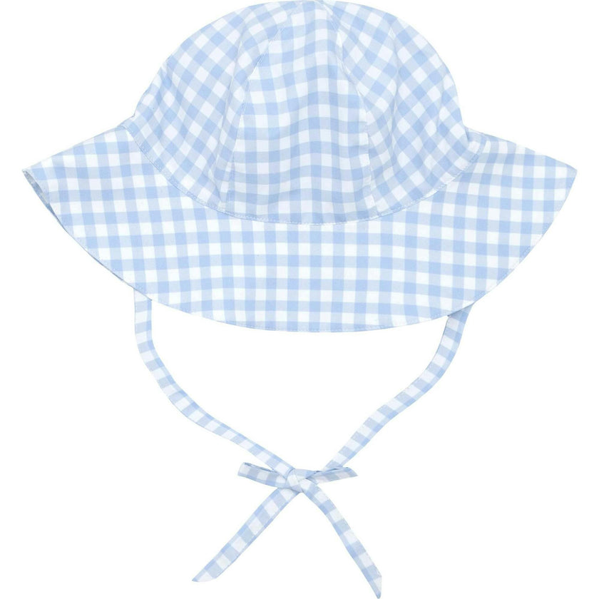 Unisex Baby Oasis Blue Gingham Sun Hat