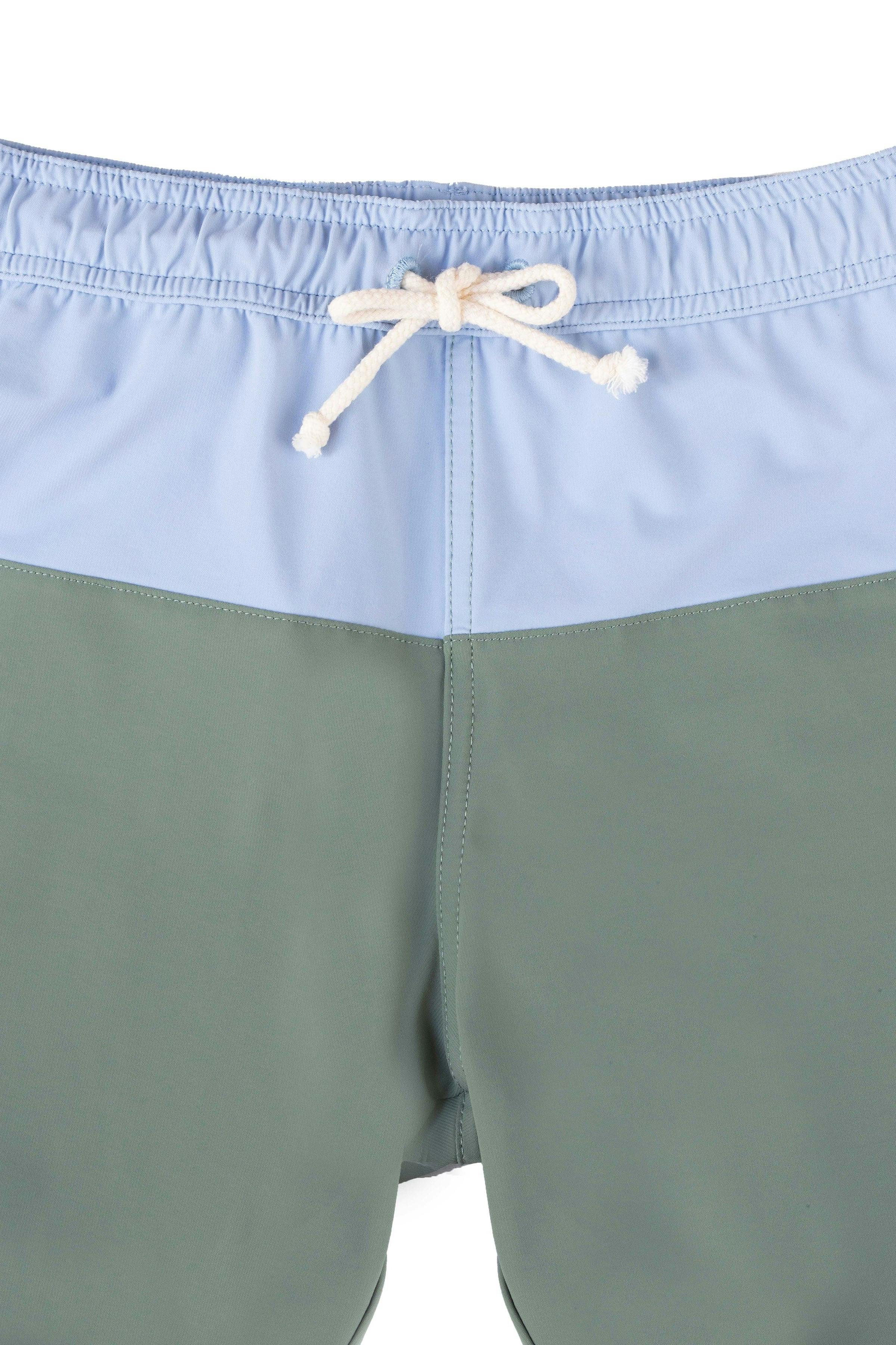 Adam Swim Shorts Sage Green And Light blue