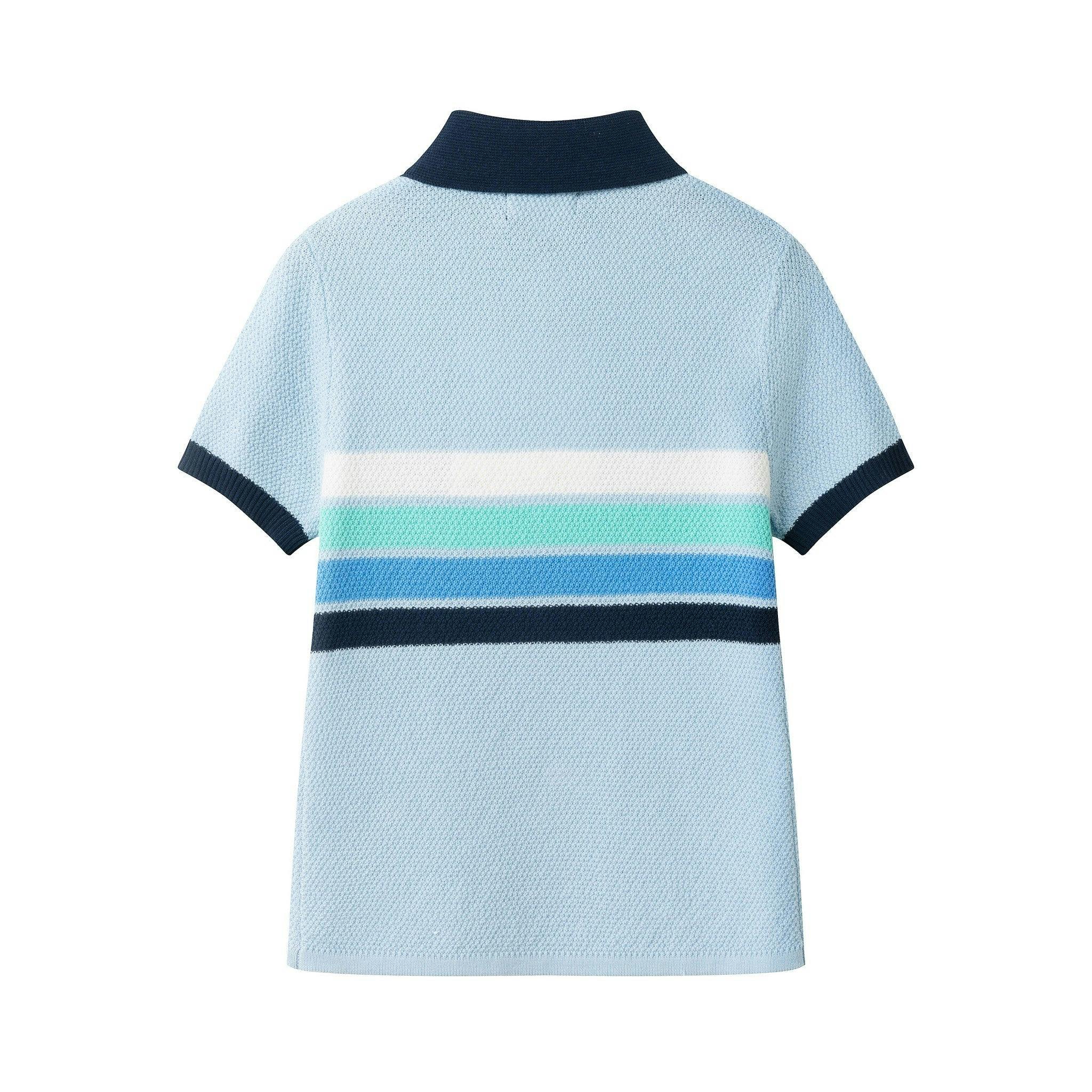 Boys Sweater Knit Polo | Blue Stripe