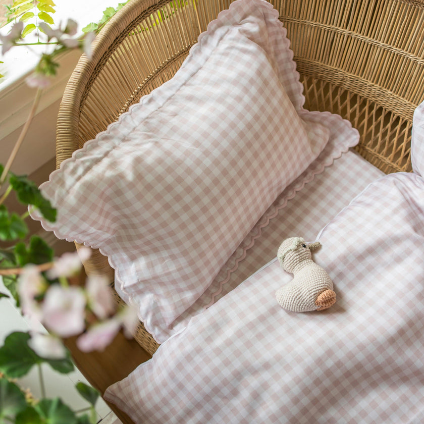 Picnic Gingham Toddler Pillow Set, Pink
