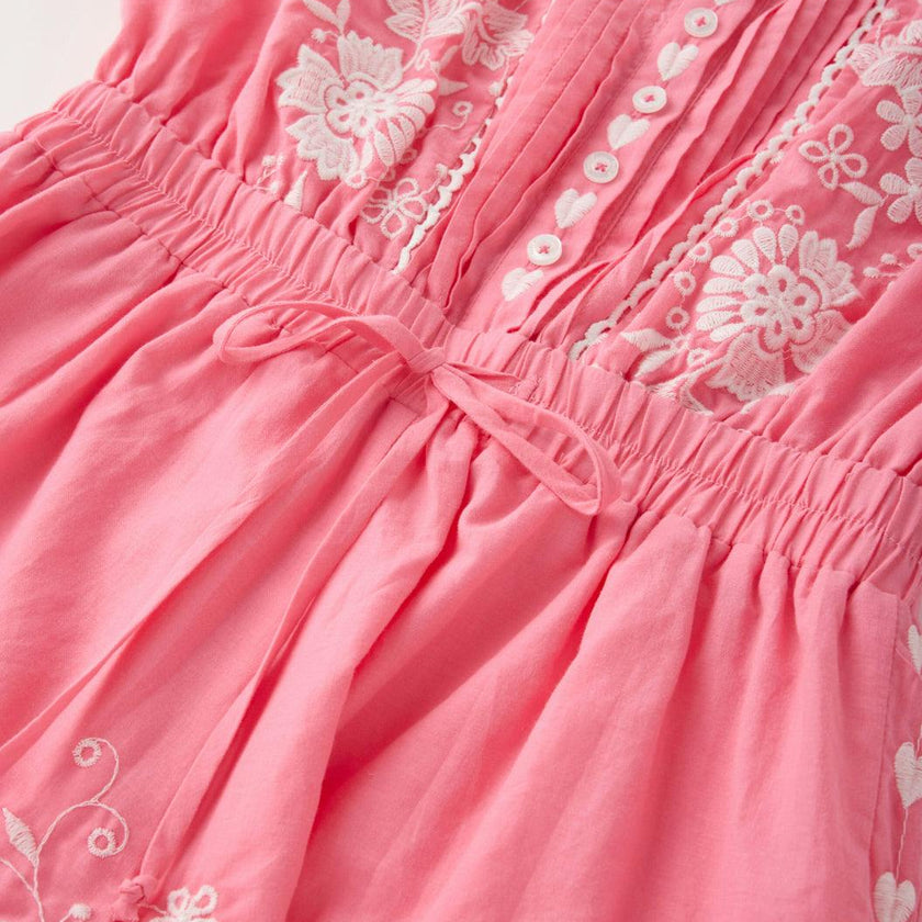 Selena Cotton Embroidered Romper
