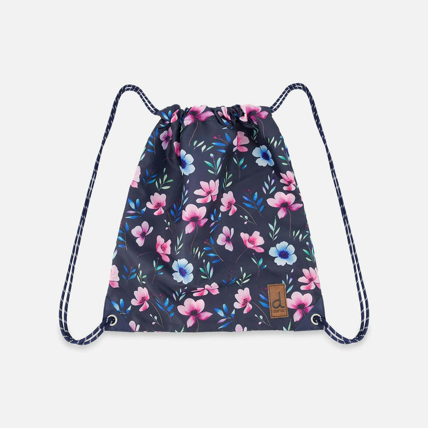 Little Girl Floral Practical Lightweight Everyday Drawstring Bag