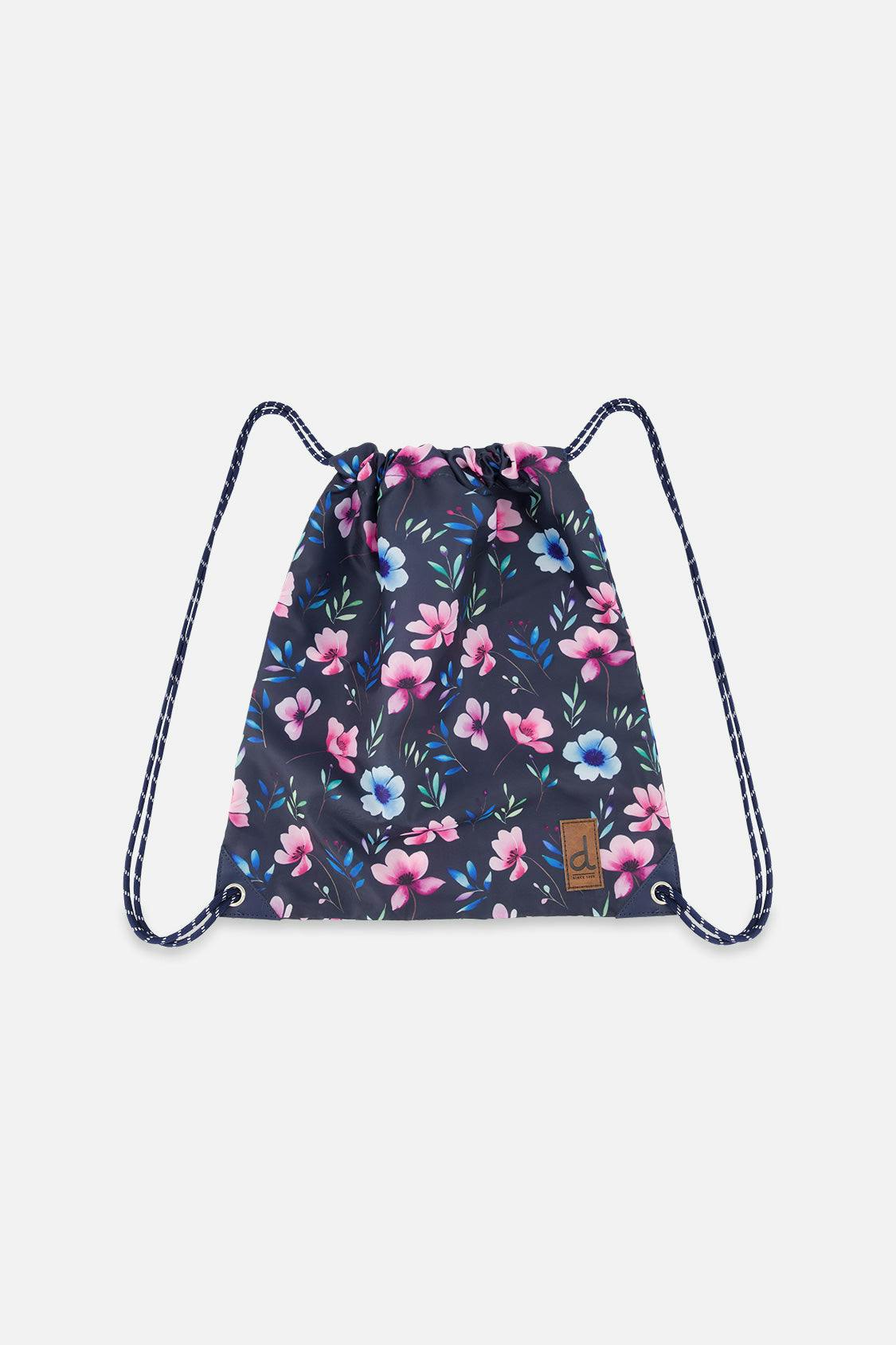 Little Girl Floral Practical Lightweight Everyday Drawstring Bag
