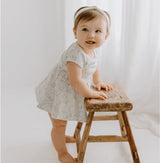 short sleeve twirl dress | bunnies