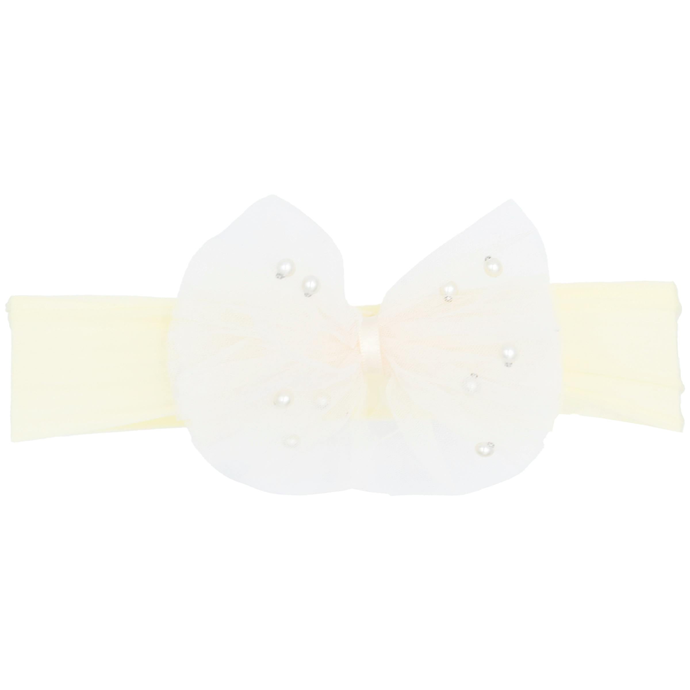 Multicolored Tulle Pearl Ribbon Headband