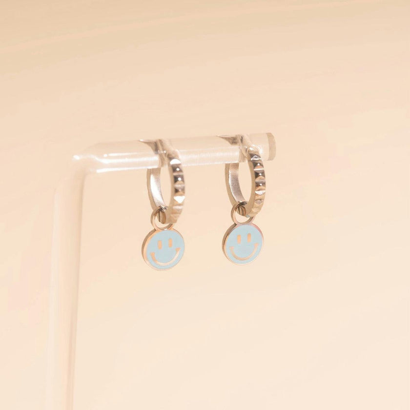 Smiley Huggie Hoop Charms