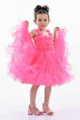 Neon Pink Rose Campanula Dress
