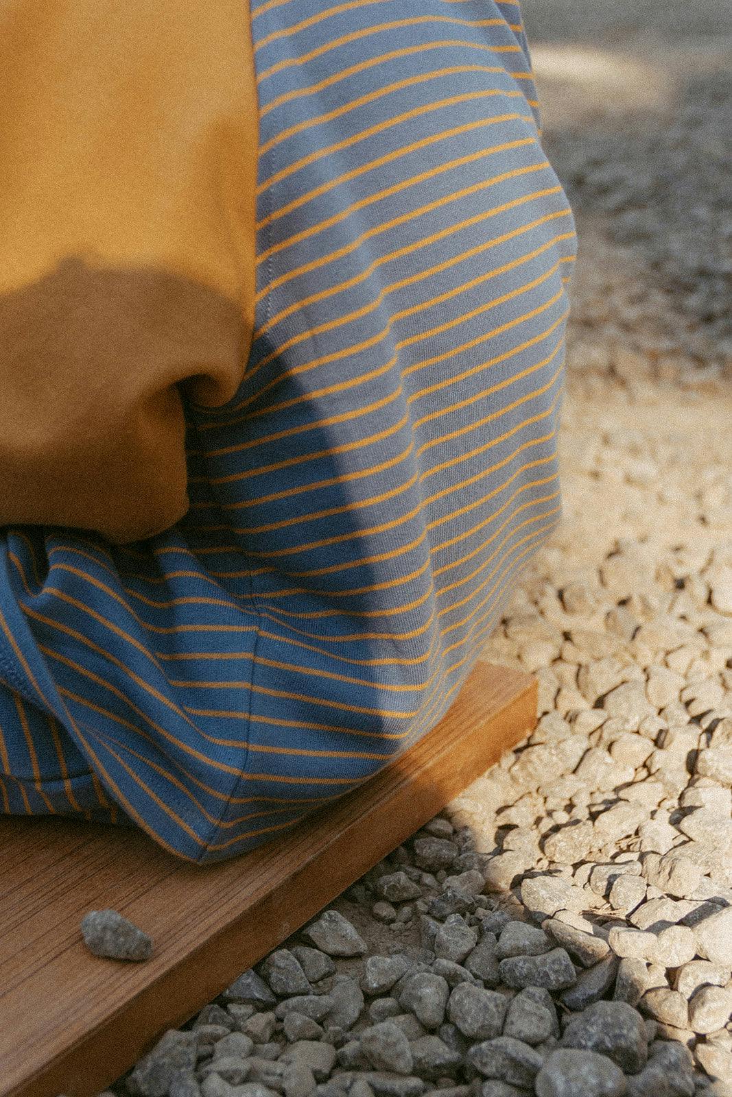 Chase Set in Thin Stone Blue Mustard Stripe