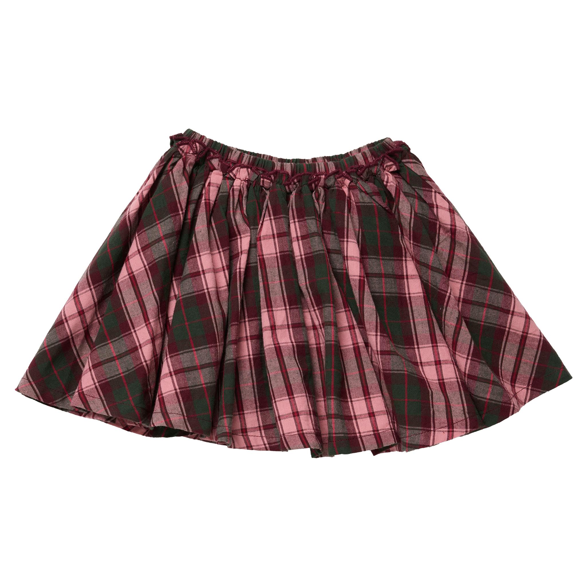 Girls Gianna Skirt - Burgundy Tartan