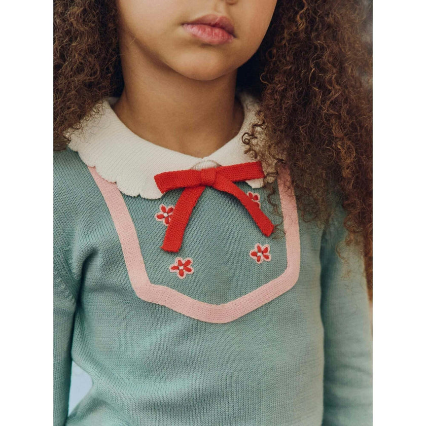 Sage Green Madena Cotton Girl Jumper