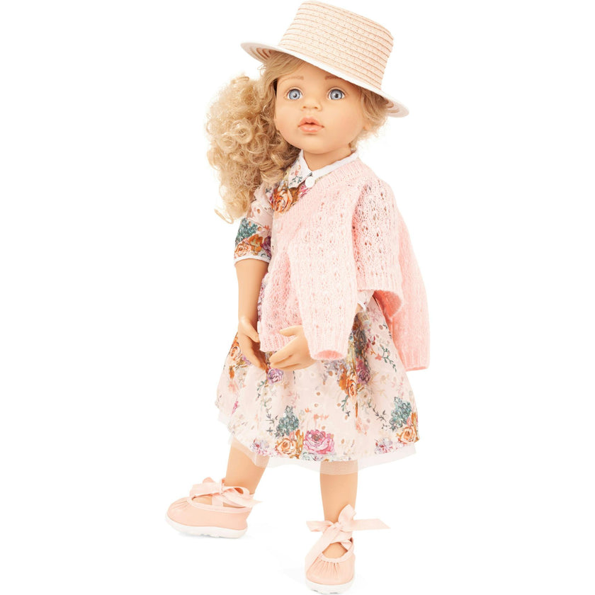 Gotz Happy Kidz Greta  19.5" Posable Doll with Full Garments & Accessories - Long Blonde Hair to Wash & Style with Beautiful Stone Grey Blue Eyes