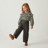 Organic Ruffle Cotton Blouse - Twilight Meadow
