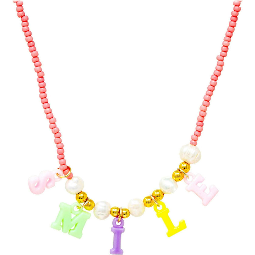 Smile Pink Bead Necklace