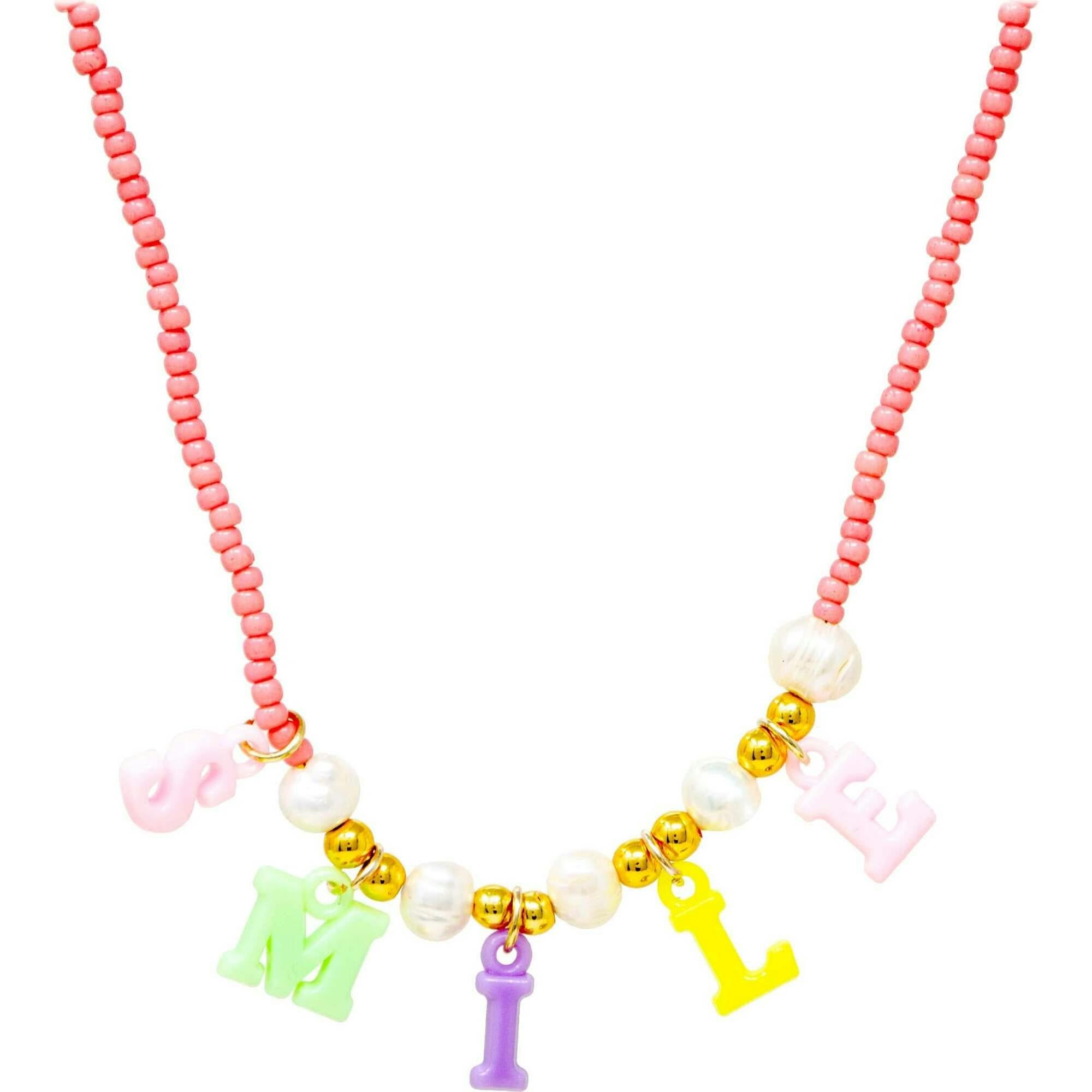 Smile Pink Bead Necklace