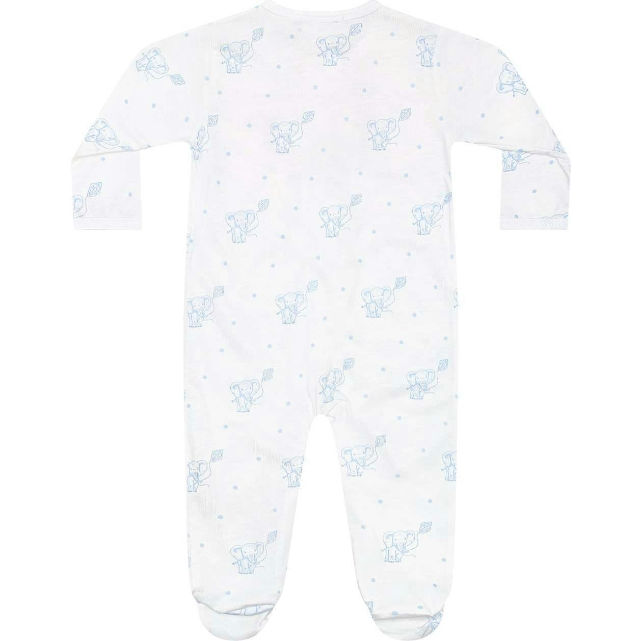 Blue Elephant Zipper Footie