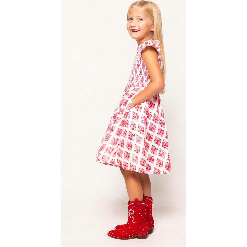 Mini Kylie Dress in Rouge Lattice Floral