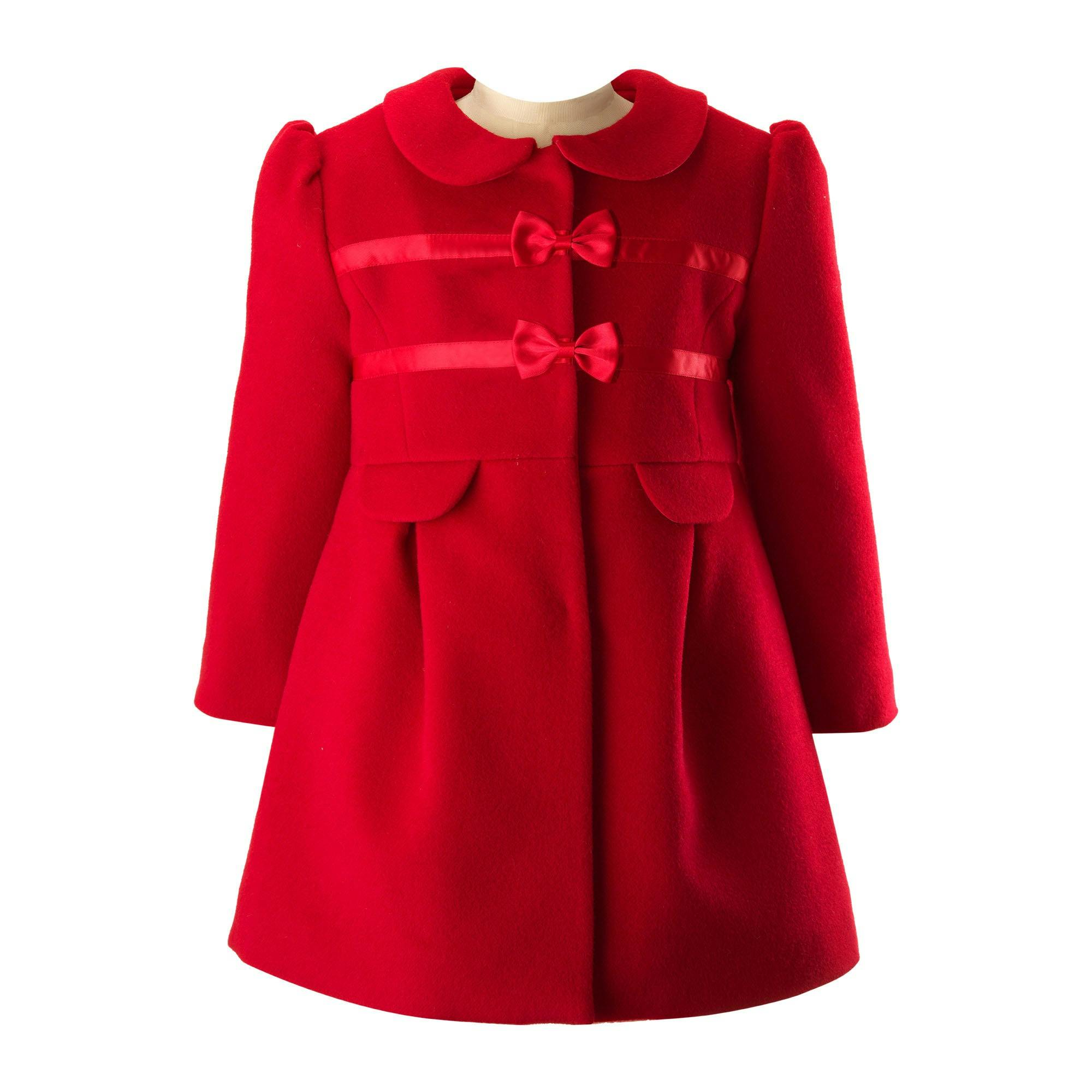 Bow Trim Peter Pan Collar Long Puff Sleeve Flap Pocket Coat