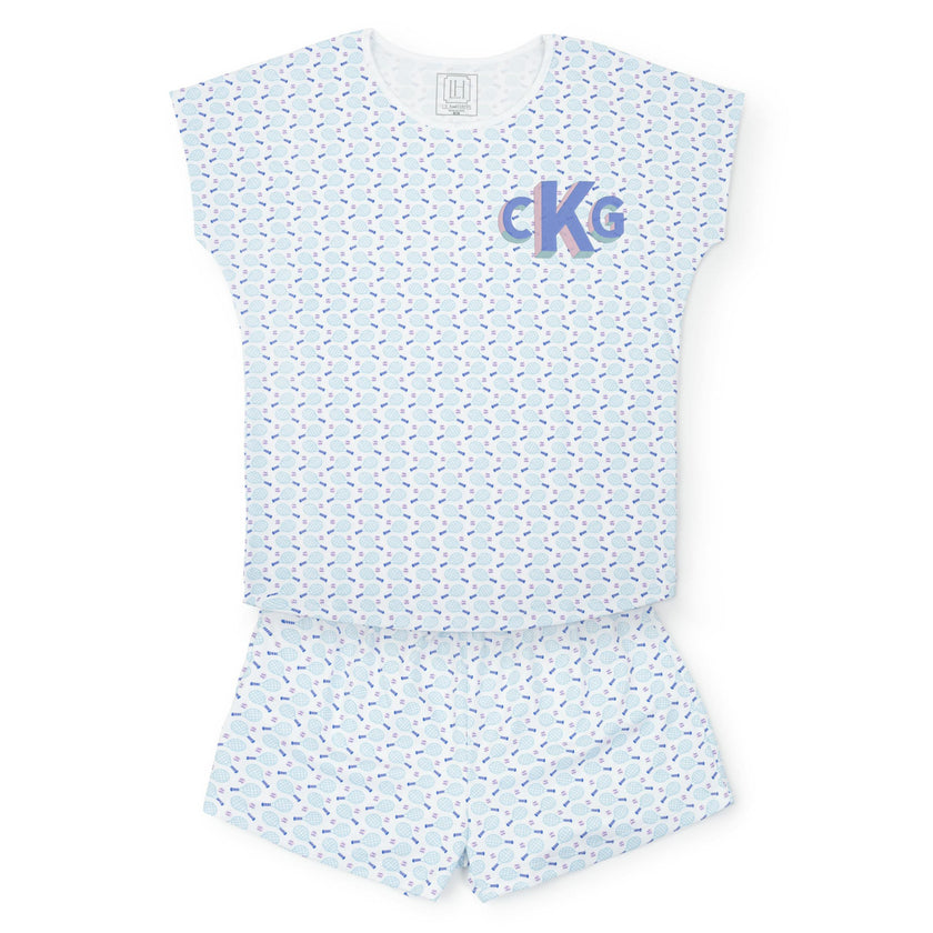Riley Women's Pajama Short Set - Tennis Match Pink