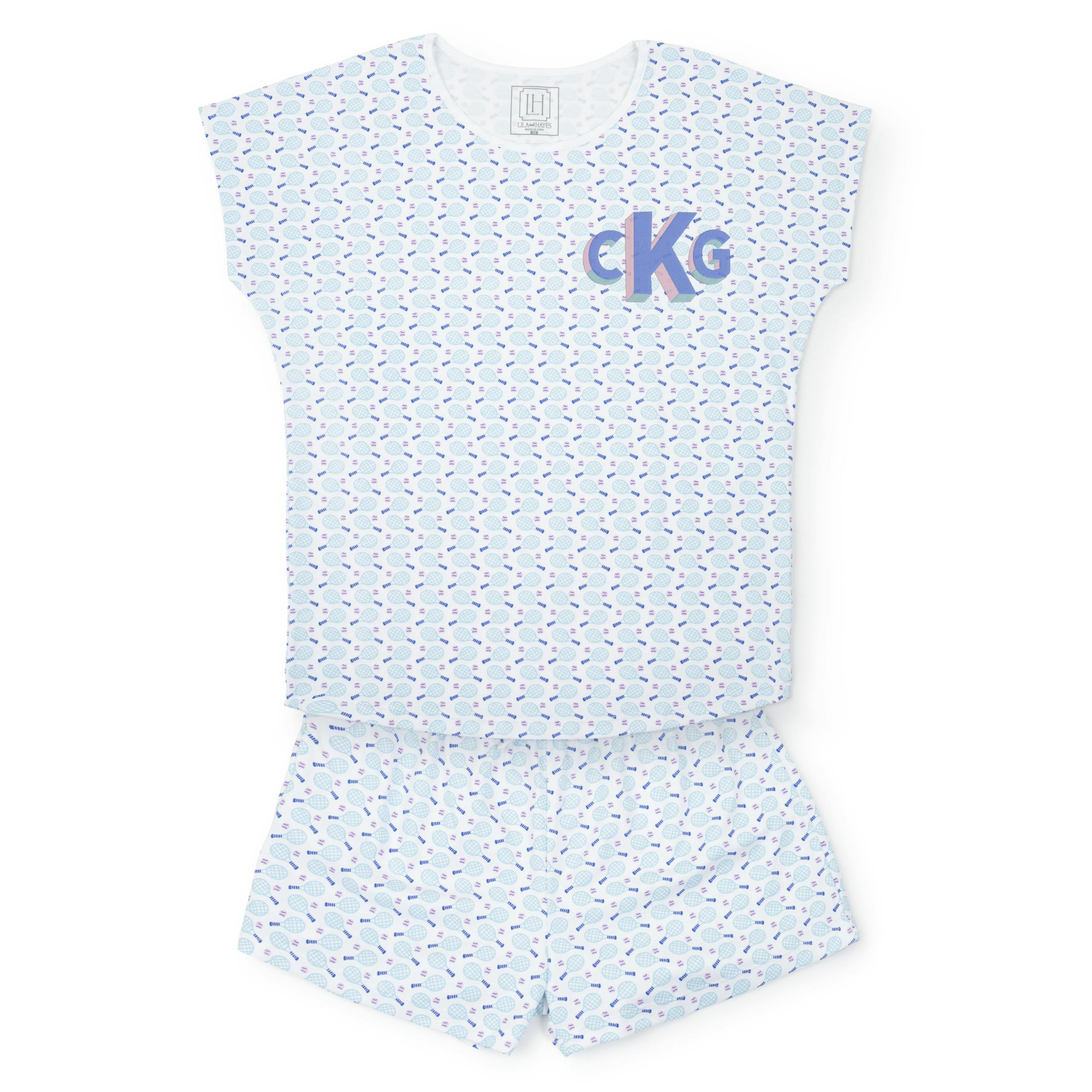 Riley Women's Pajama Short Set - Tennis Match Pink