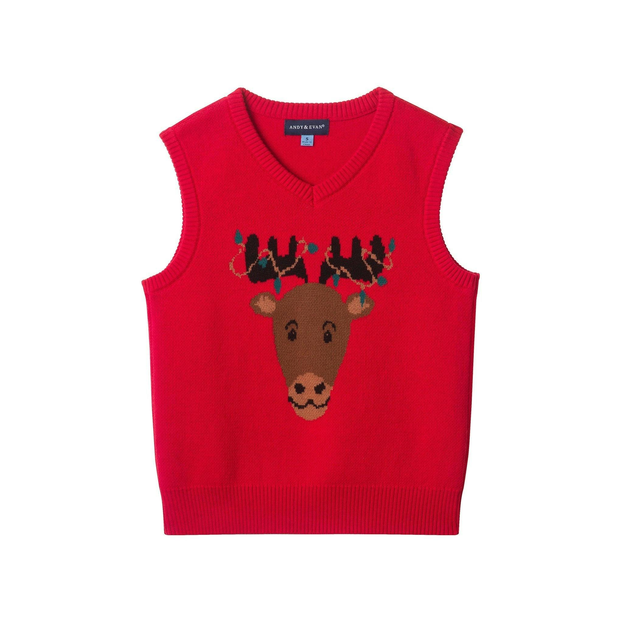 Kids Sweater Vest & Pant Set | Holiday Reindeer