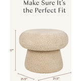 Mushroom Pouf in Chai Shearling