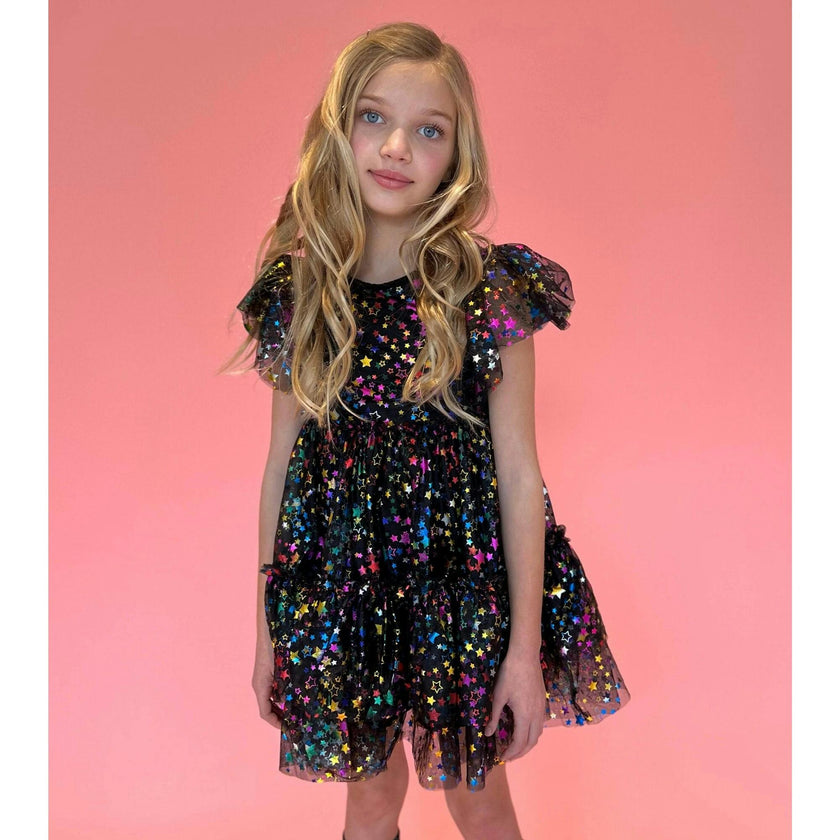 Shining Rainbow Star Tulle Dress