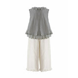 Gray Ruffle Pants Set
