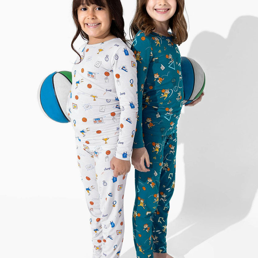 Basketball Pups Bamboo Kids Pajamas