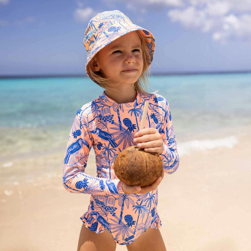 UPF50+ Sustainable High Neck Long Sleeve Leg Frill Surf Suit