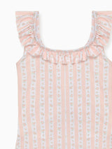 Pink Floral Stripe Opal Girl Swimsuit
