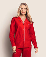 Women's Flannel Pajama Set in Red