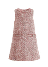 Pink Tweed Sequin Shift Dress