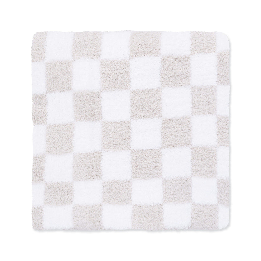 Chenille - Natural Checkerboard Blanket