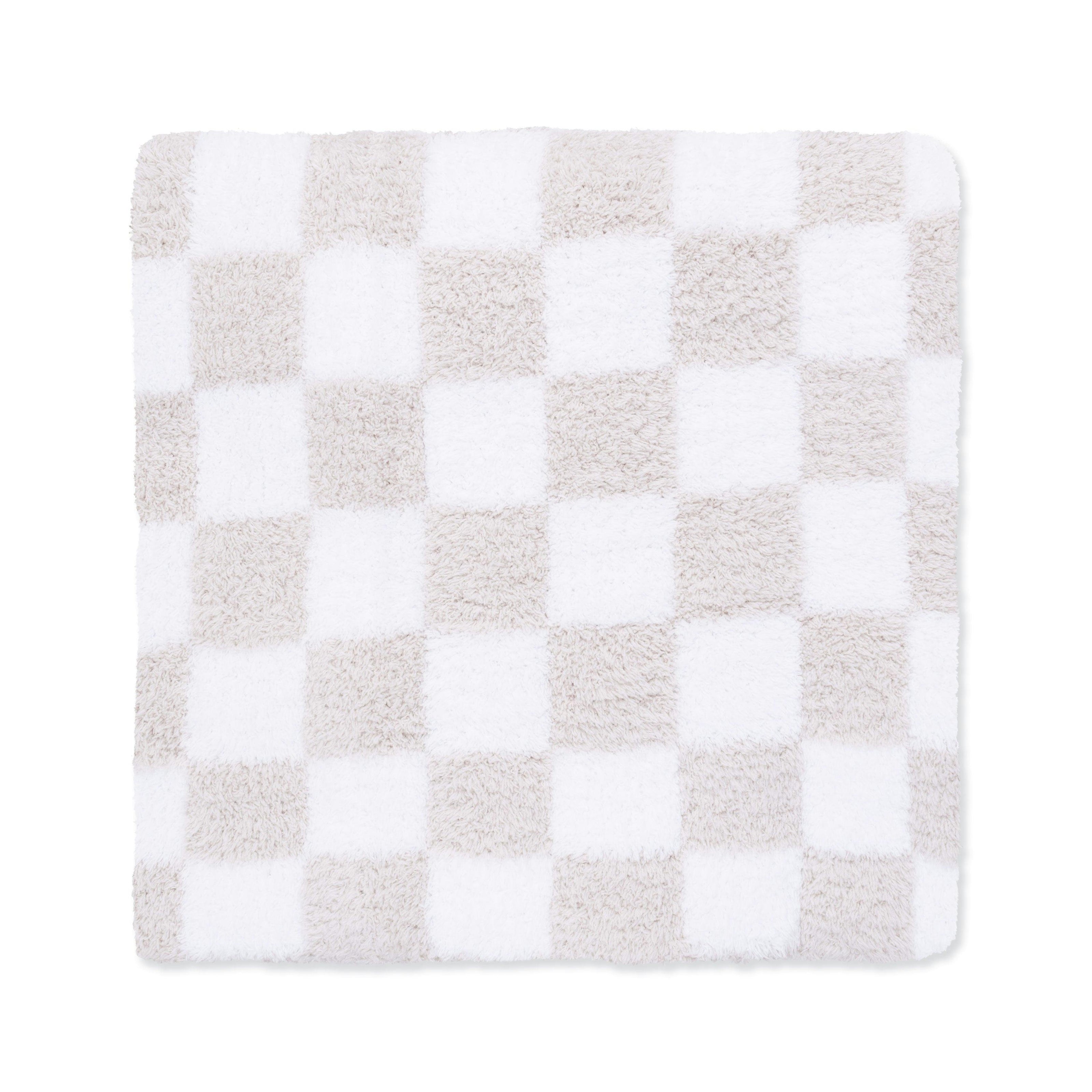 Chenille - Natural Checkerboard Blanket