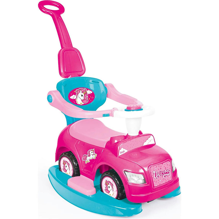 Dolu: Ride On Car: 4-In-1 Walk & Drive - & Pink - Walk-Ride-Rock-Drive